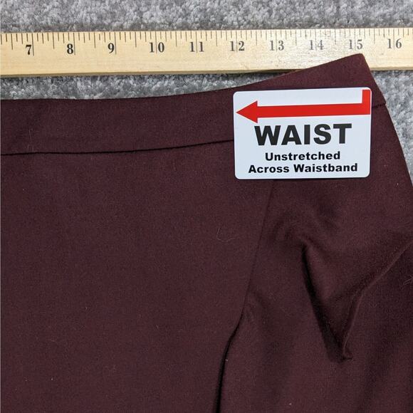 Talbots Pencil Skirt Women Size 8P Red Ruffled Lined Slit Knee Length Career - Picture 9 of 10
